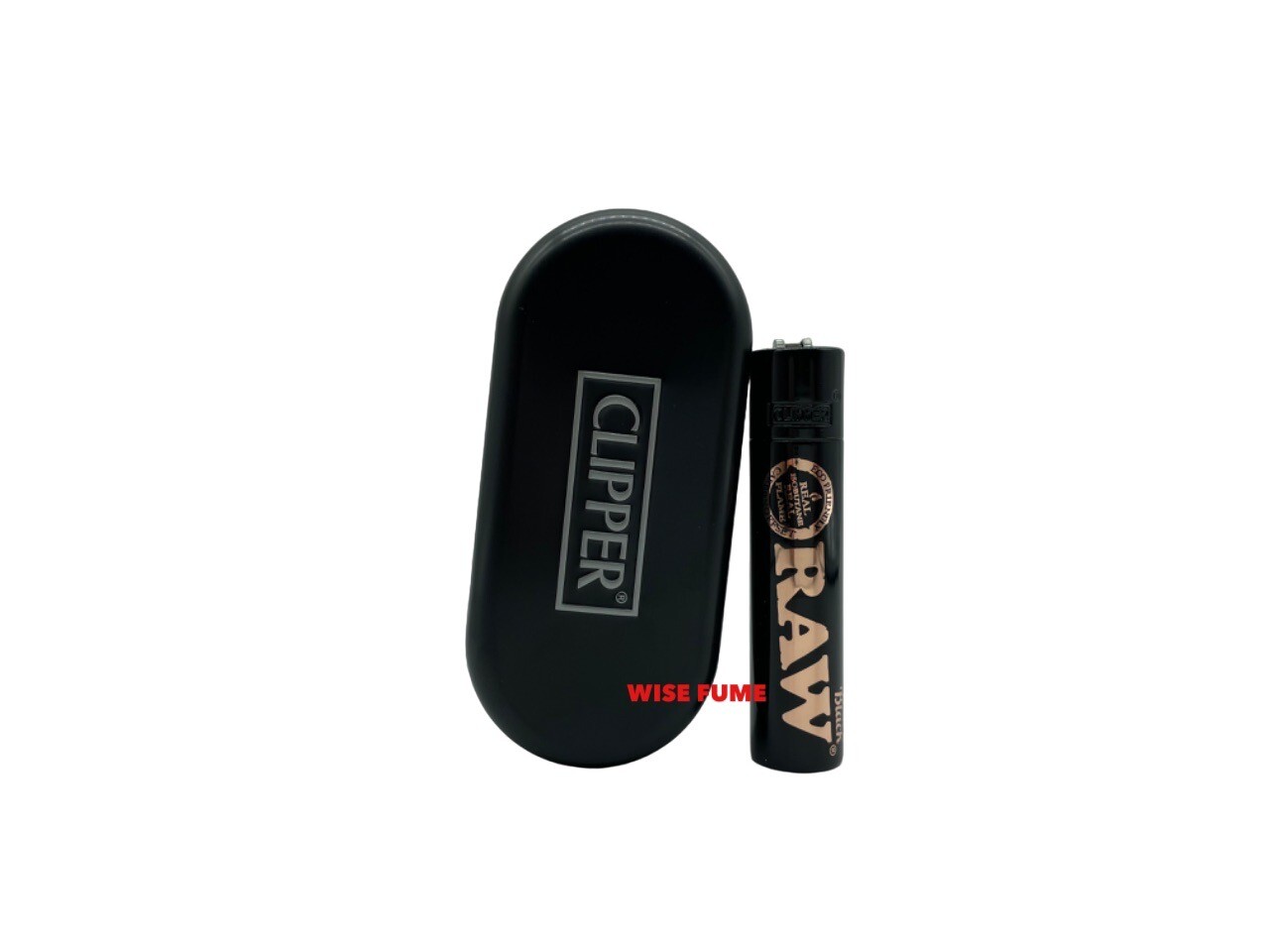 2x Clipper Raw Full Size Refillable full Metal Lighter Gold and Black