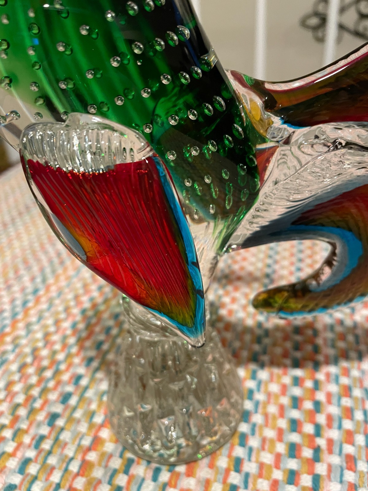 DEFECTIVE Rooster Vintage Hand Blown Murano Glass Italy 12 Tall Beautifu G3D