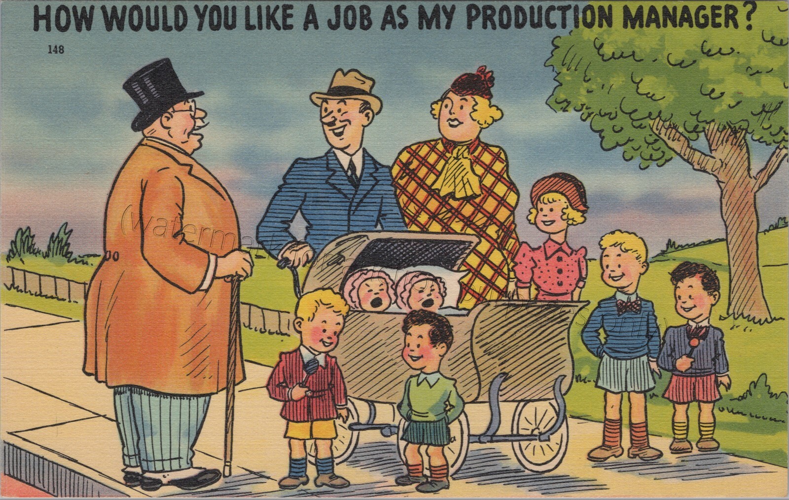 How Would You Like a Job as My Production Manager Unused Comic Humor Postcard