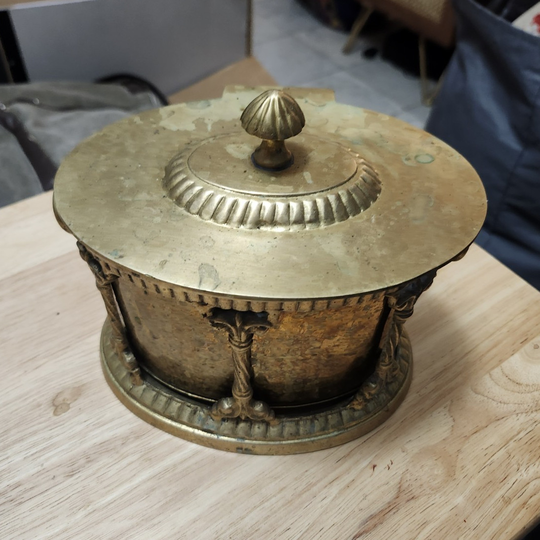 Decorative Crafts Inc Handmade Brass Lidded Bowl