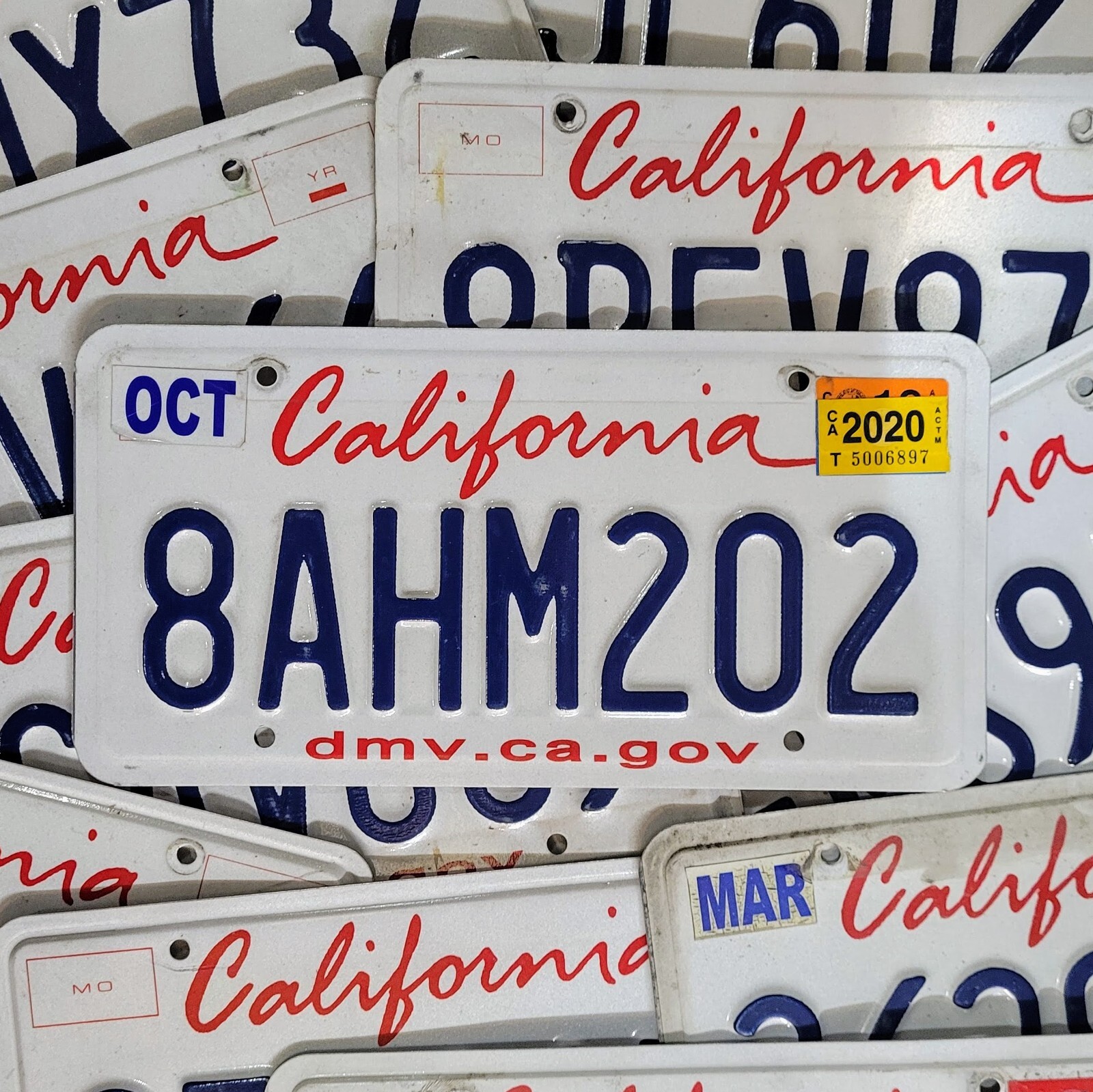 CALIFORNIA LICENSE PLATE – 1 – w/ RANDOM Letters & Numbers 🔥 FREE SHIPPING 🔥