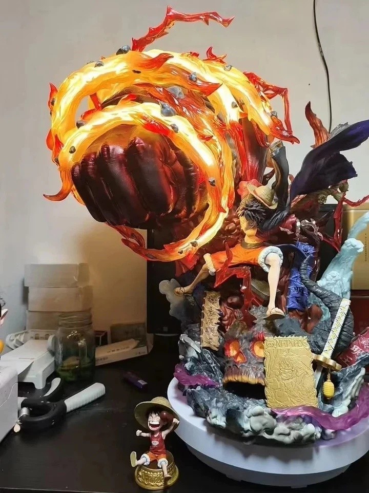 One Piece Luffy Gear 3 GK Resin LED Statue Figure Anime Collectible Lights Up
