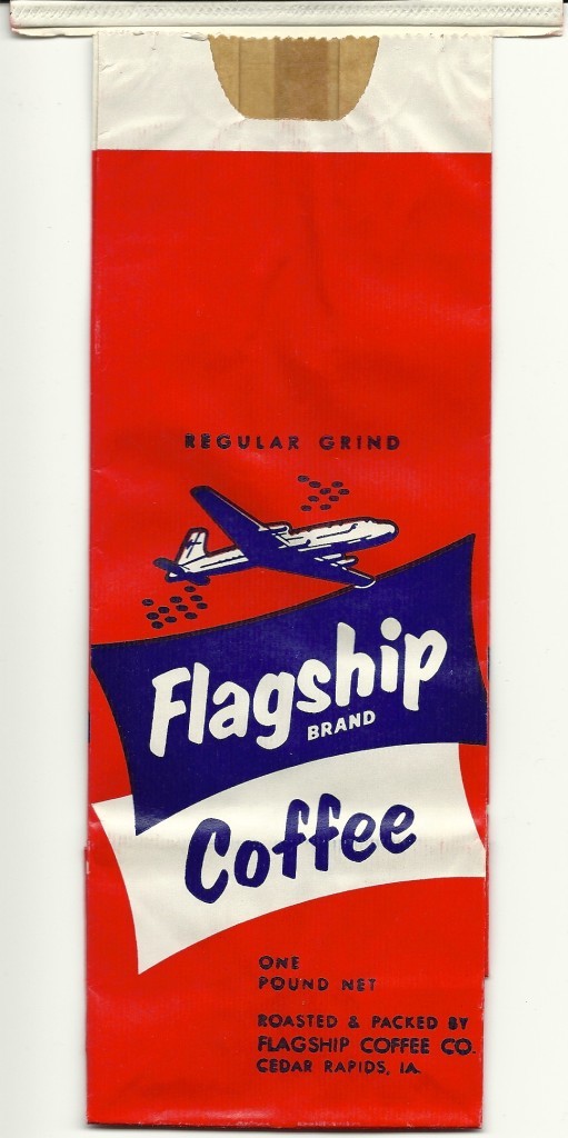Flagship Original Vintage Unused Coffee Bag 1 Pound Cedar Rapids, Iowa
