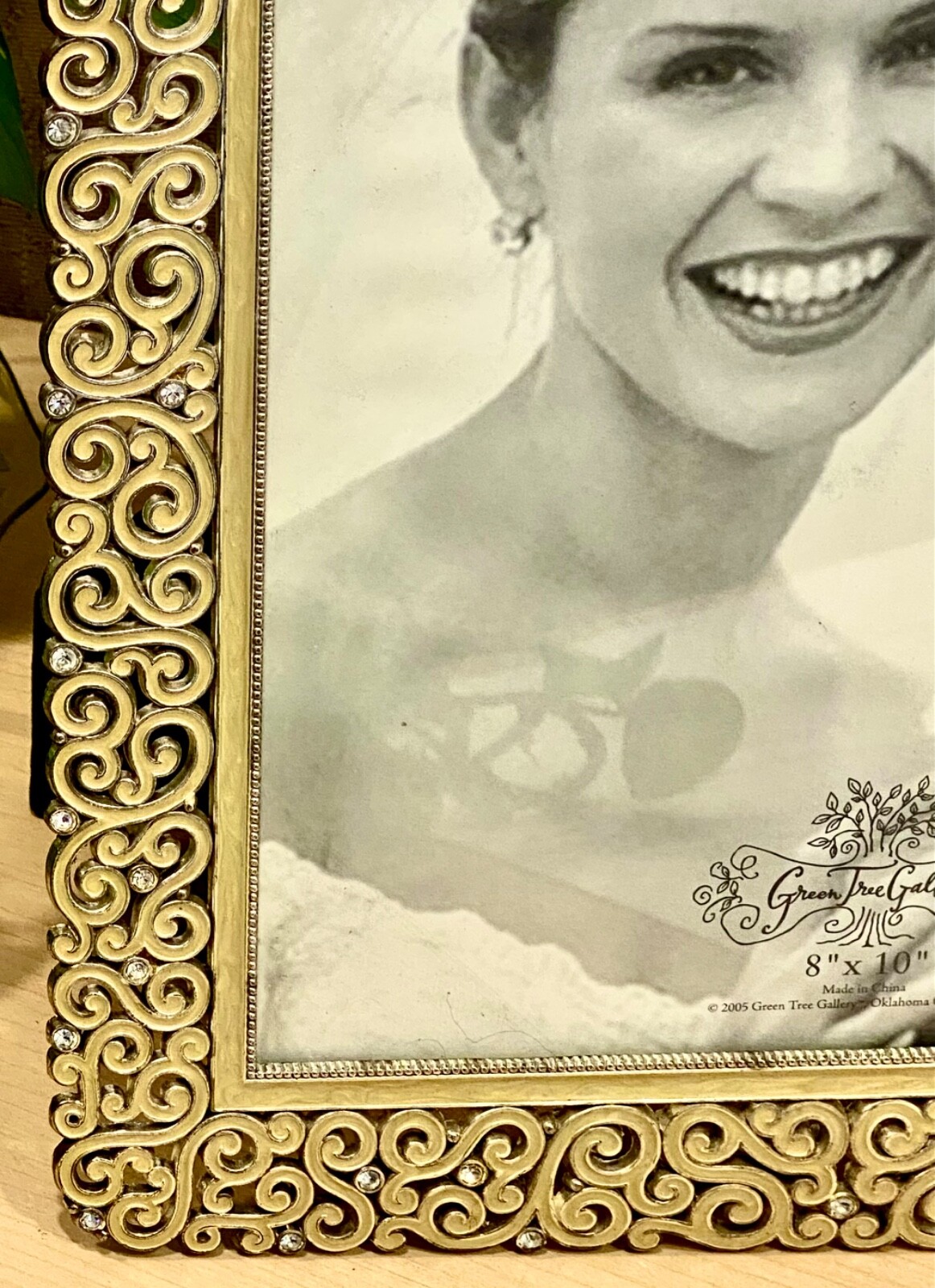 Green Tree Gallery Yellow Enamel & Rhinestone 8×10 Photo Frame