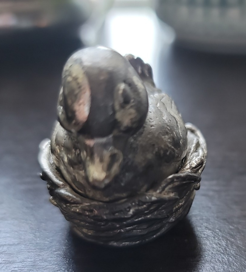 ARTHUR COURT 1990 solid PEWTER Small Duckling Hinged TRINKET/PILL Box