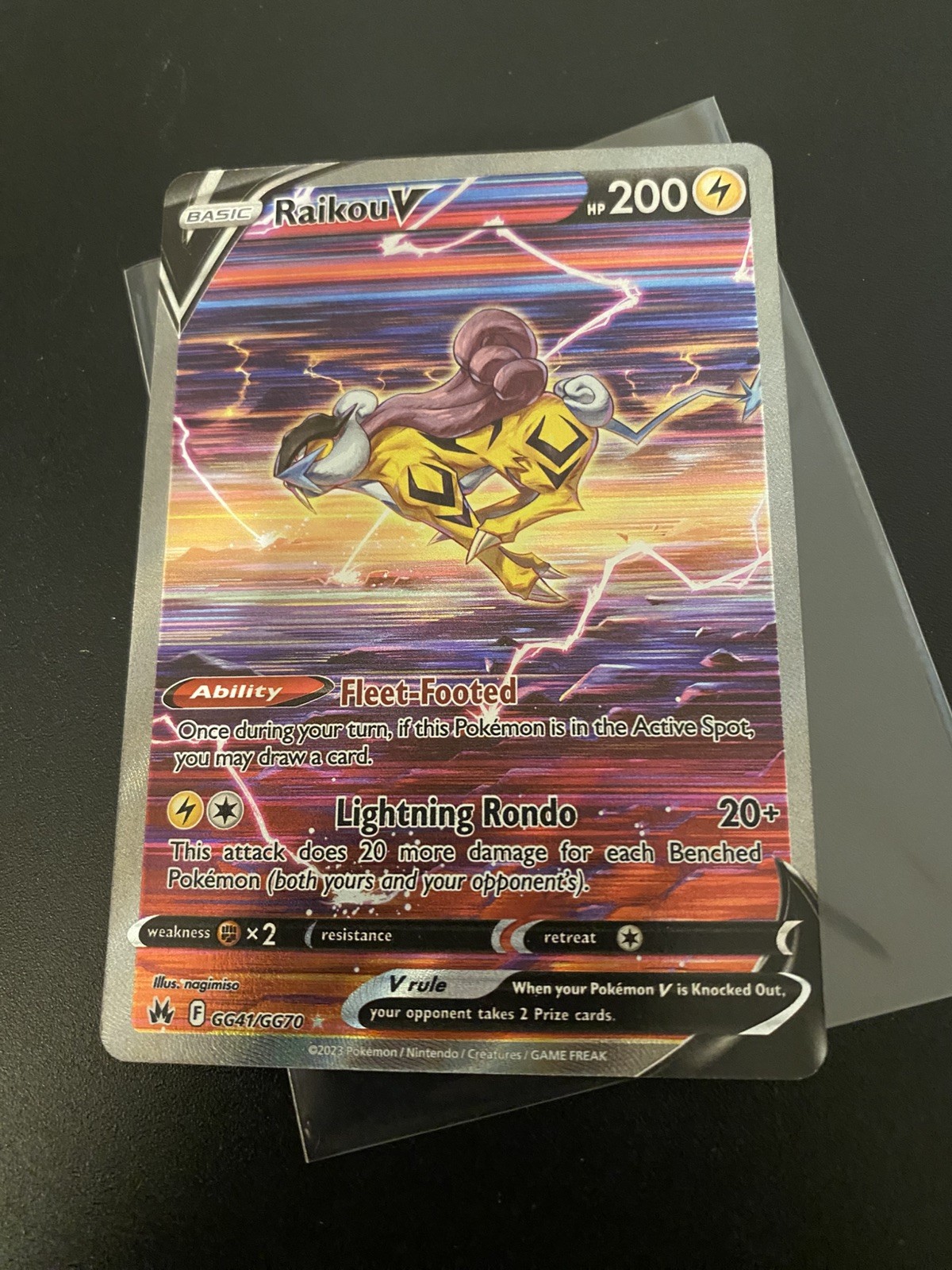 Raikou V Pokemon Card GG41/GG70 Crown Zenith -Near Mint/Mint