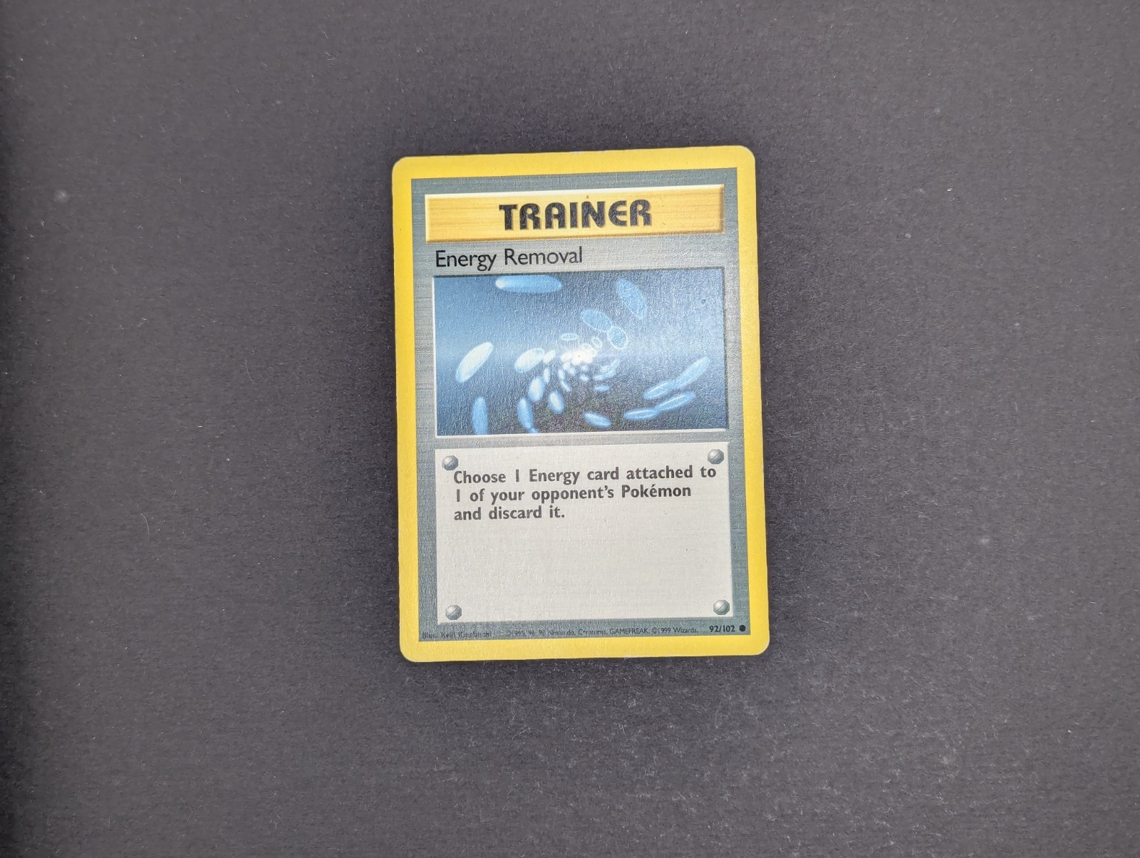 Pokémon TCG Energy Removal Base Set 92/102 Unlimited Common Lightly Played