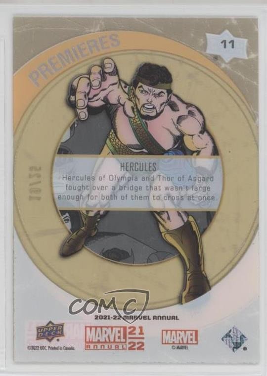 2021 Upper Deck Marvel Annual Premieres Gold Achievement 19/25 Hercules #11 2wm