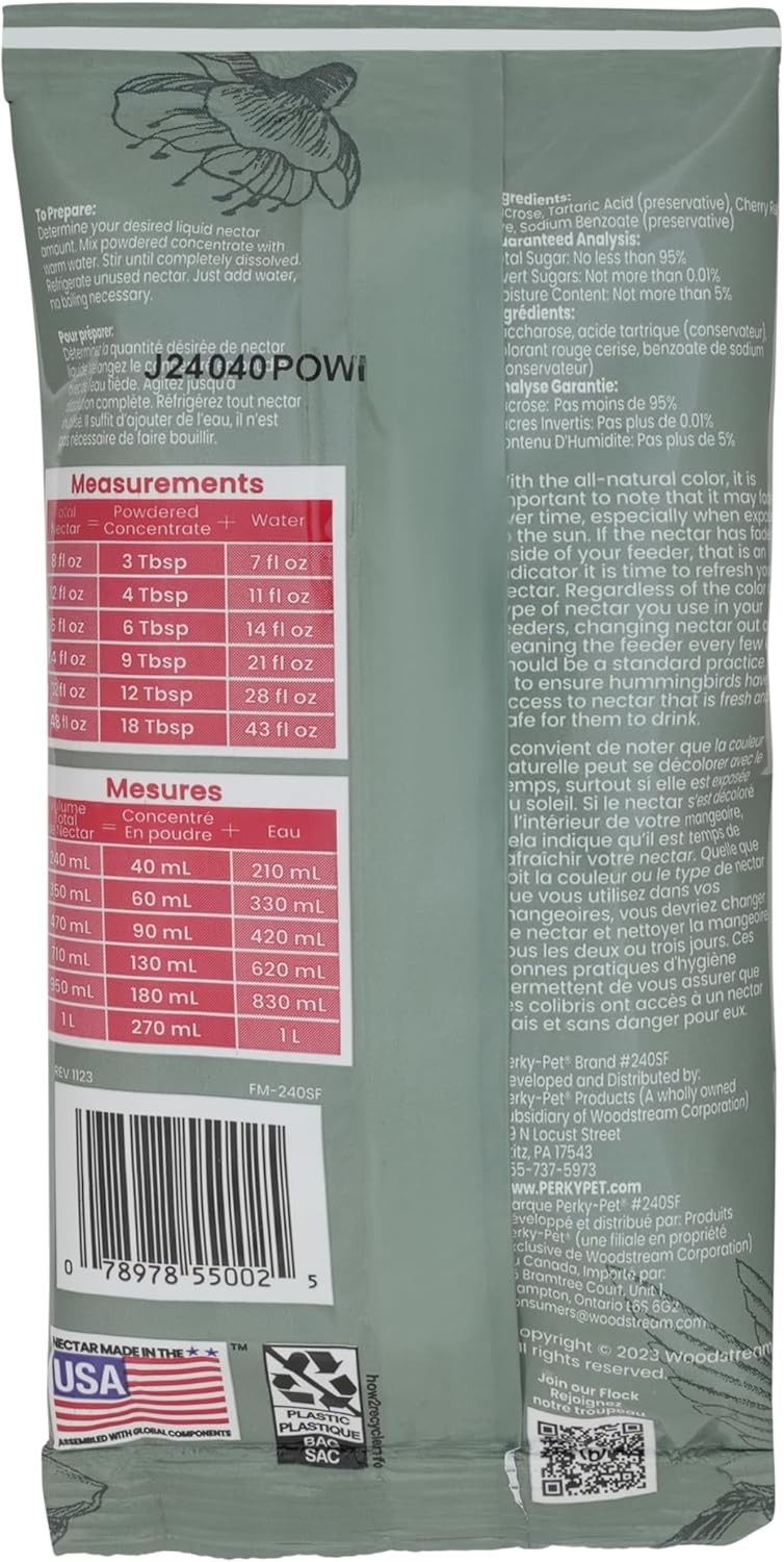 100% Sucrose Hummingbird Nectar – Attracts Birds Effortlessly, 48 oz Mix