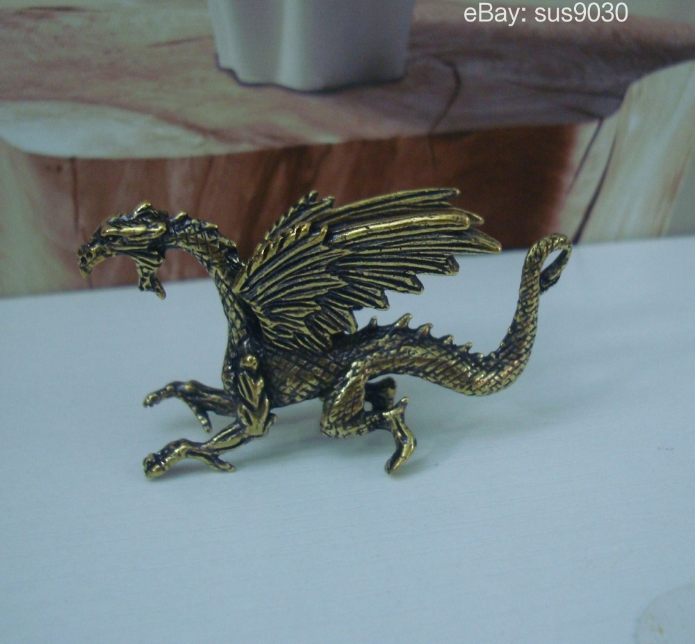 Brass Winged Dragon Pterosaur Figurine – Mythical Decor Accent