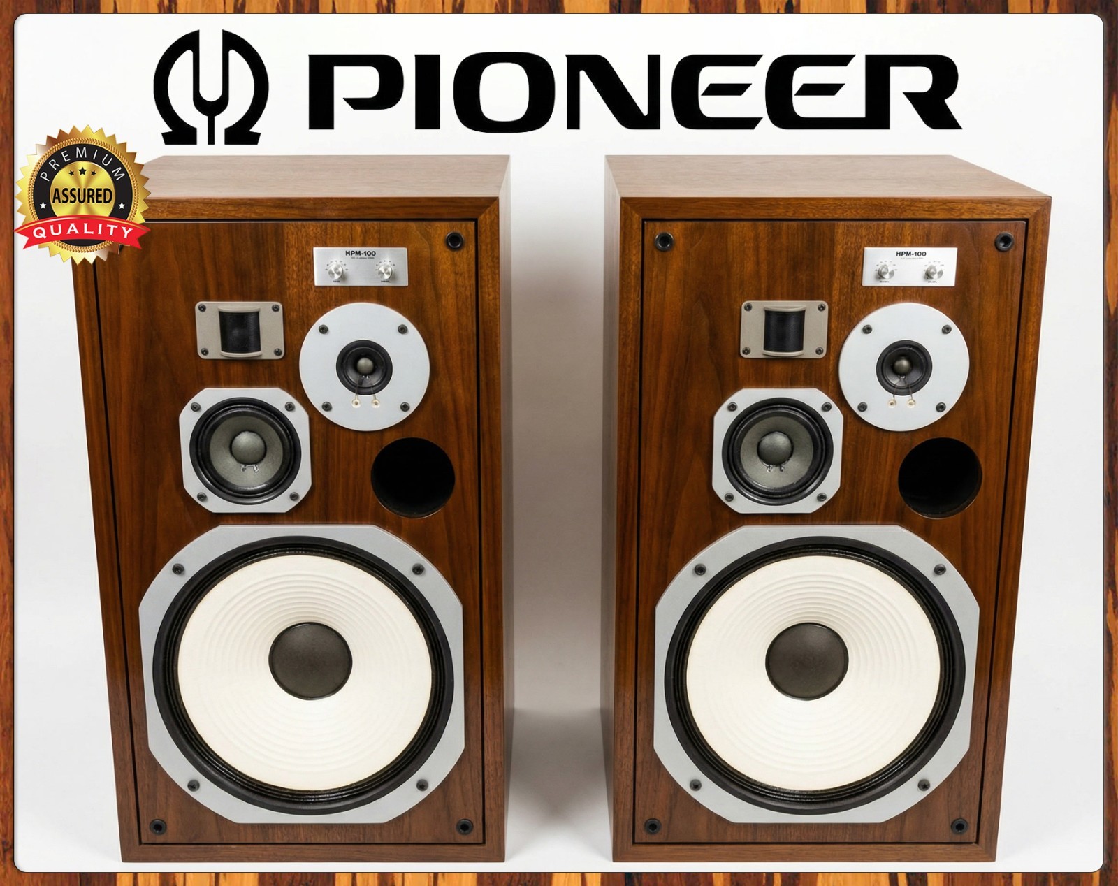 Pioneer HPM-100 – Vintage Hi-Fi Speakers – Premium Aluminum Metal Sign – 11 x 14