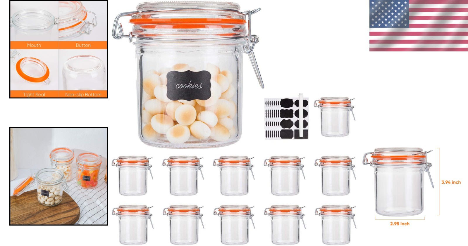 Multipurpose Clear Glass Jars – 12 Pack