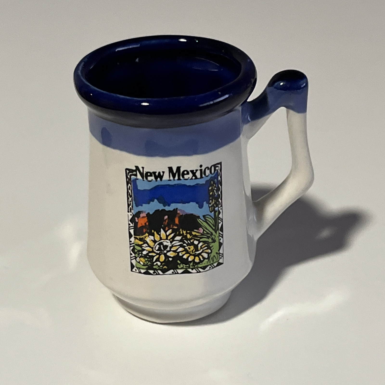 Vintage Souvenir Mini Stein New Mexico Toothpick Holder 2 1/2″ Tall