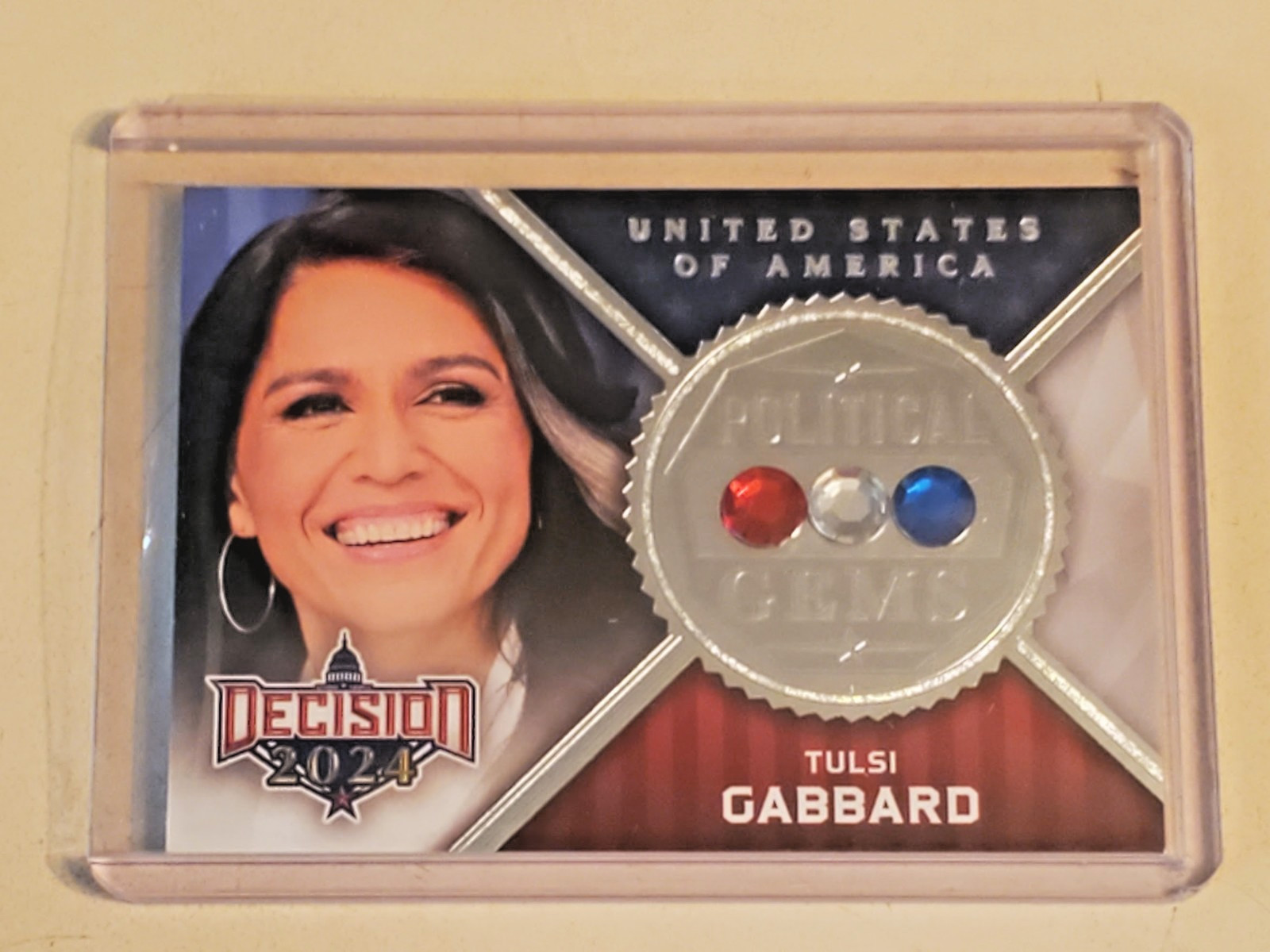 DECISION 2024 #U13 Tulsi Gabbard Political Gems. Premium Thick Insert. 25 Update