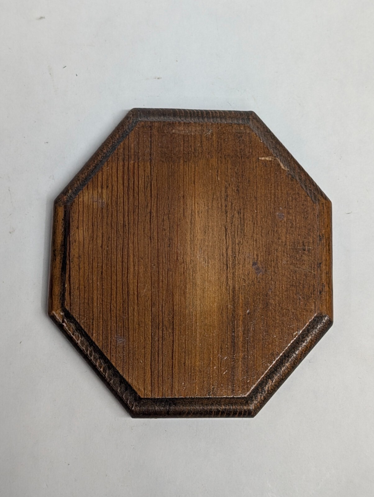 Vintage Unbranded Octagon 8 Sided Wood Display Pedestal Wooden Stand 5″ x 5″;