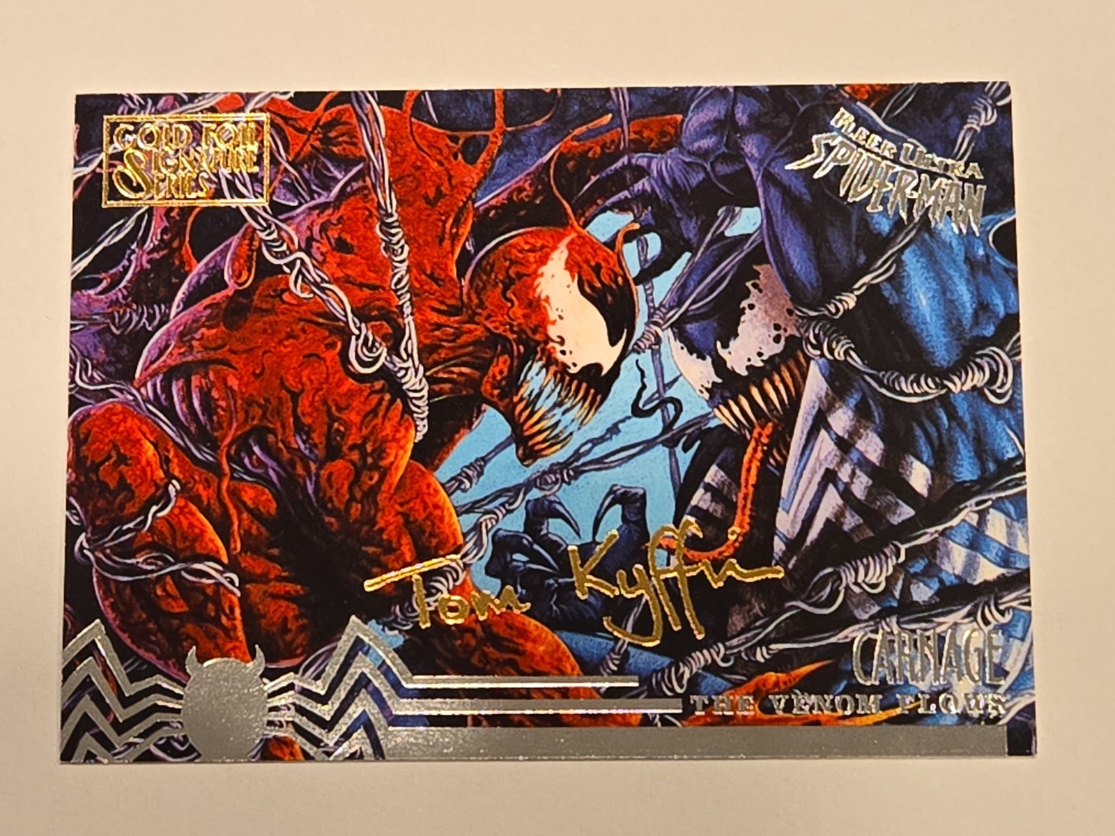 1995 Fleer Ultra Spider-Man Carnage The Venom Flows Gold Foil Signature Series