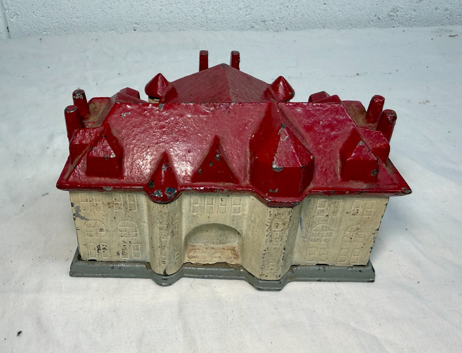 Rare Antique 1930’s Westwood Bronze Memorial College building still coin bank