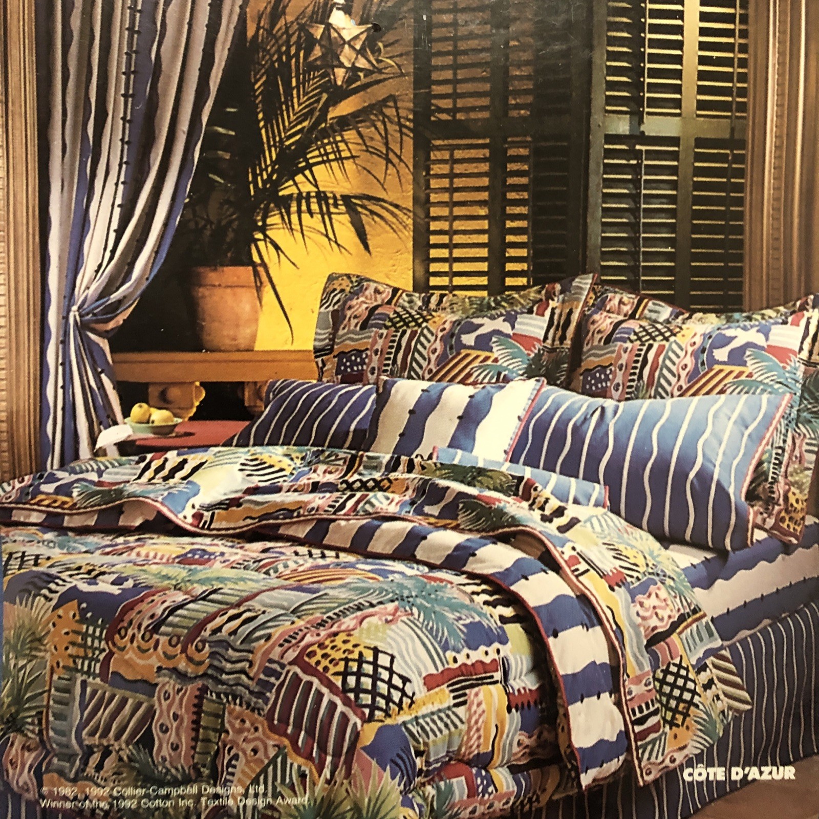 Vintage Collier Campbell Cote D’ Azur Quilted King Pillow Sham Set NEW UTICA