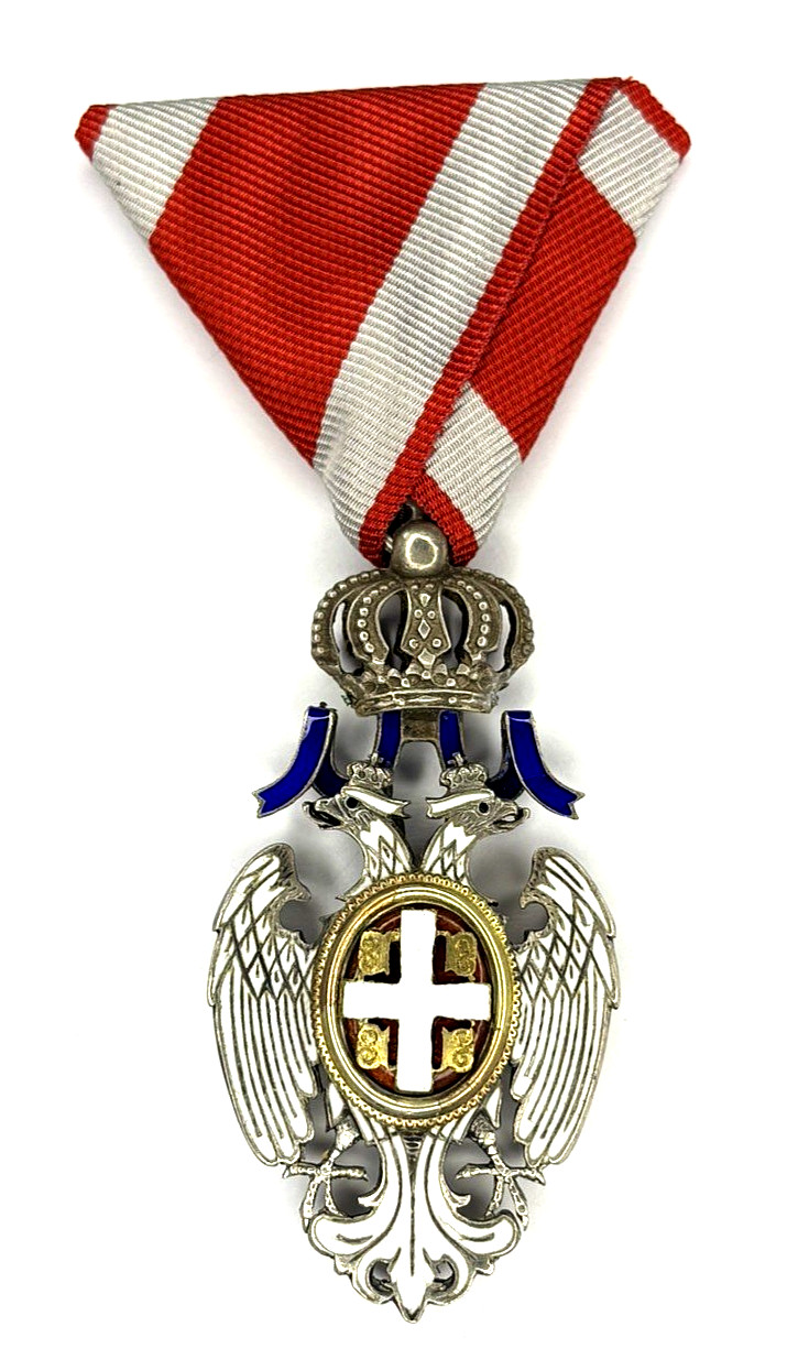 Original Kingdom of Yugoslavia Order of the White Eagle 5th Class Huguenin