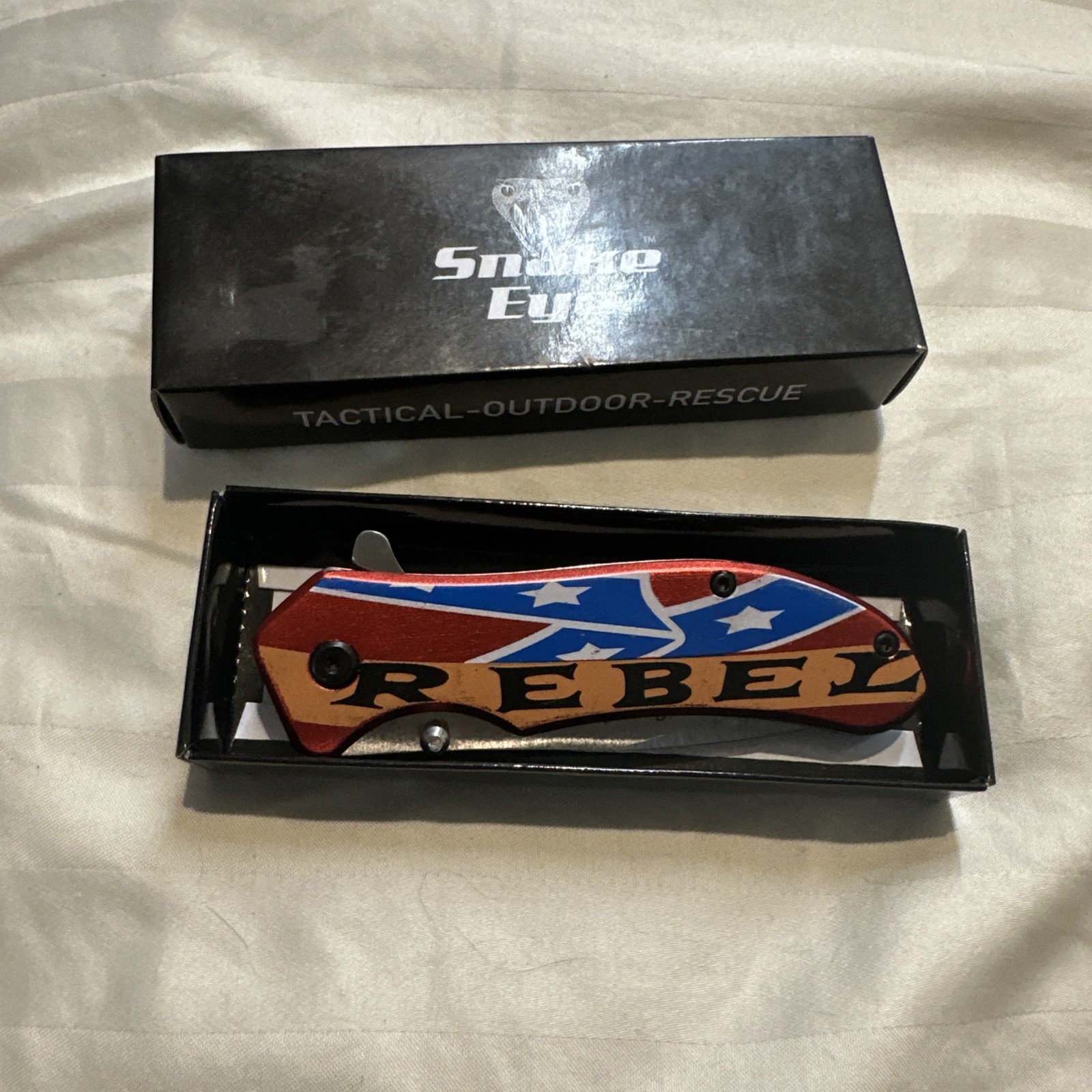 Snake Eyes Spring Assisted Pocket Knife- USA REBEL The South Will Rise 4” Blade
