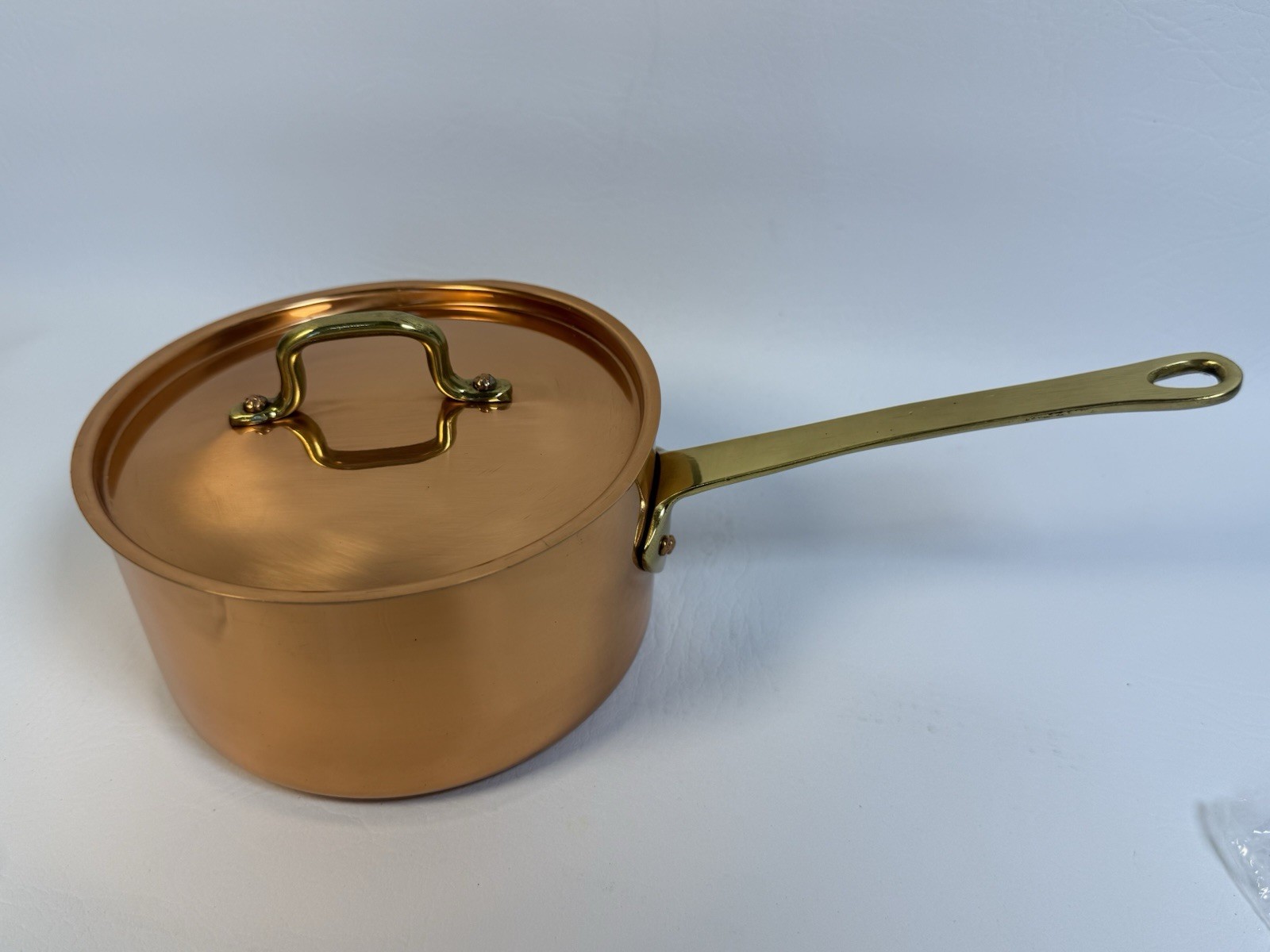 NOS Vintage Copper Pot Sauce Pan Lid 5.5” Brass Made in Portugal Famenorte