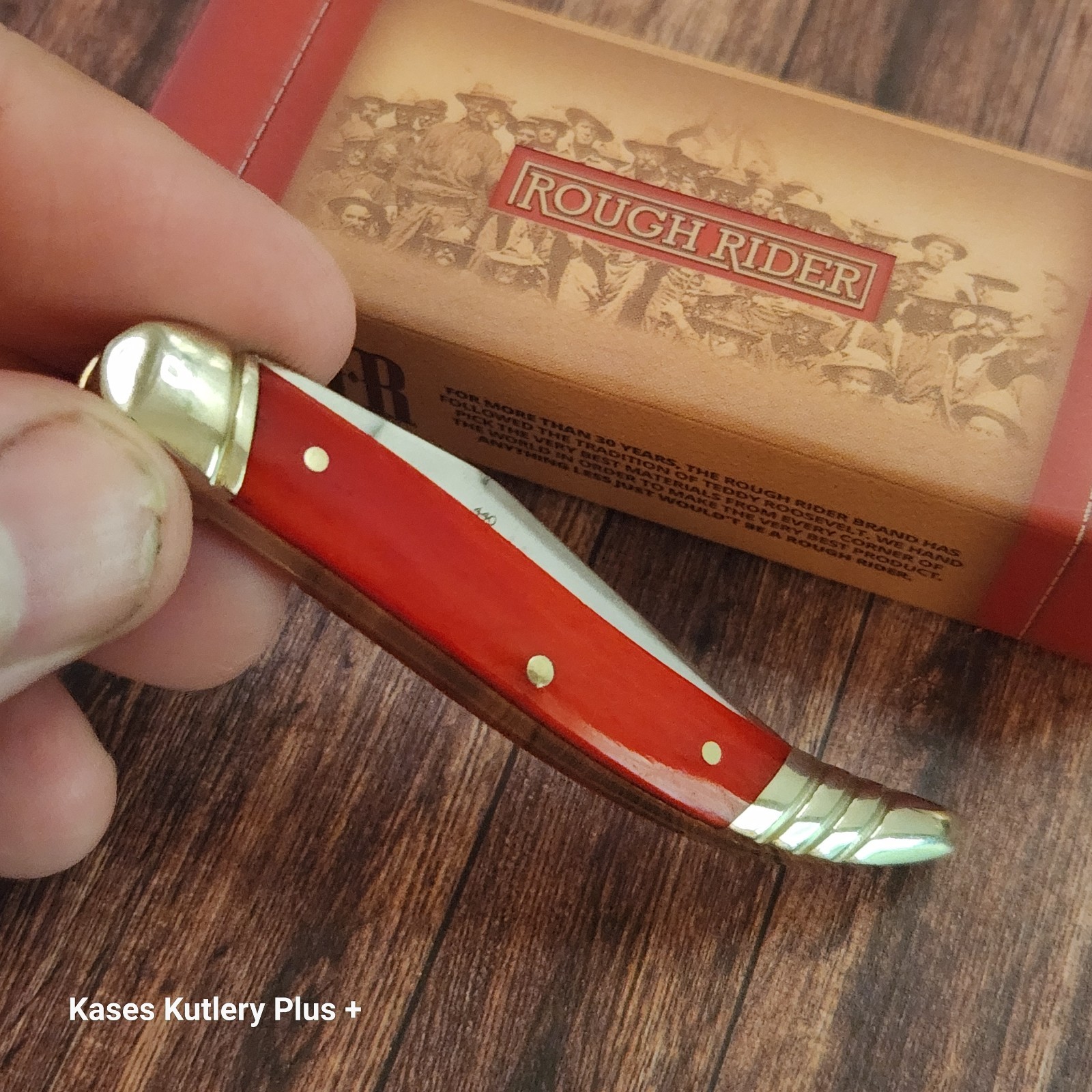 Rough Rider RR2228 Texas Toothpick Folding Pocket Knife 3″ Closed Red Bone