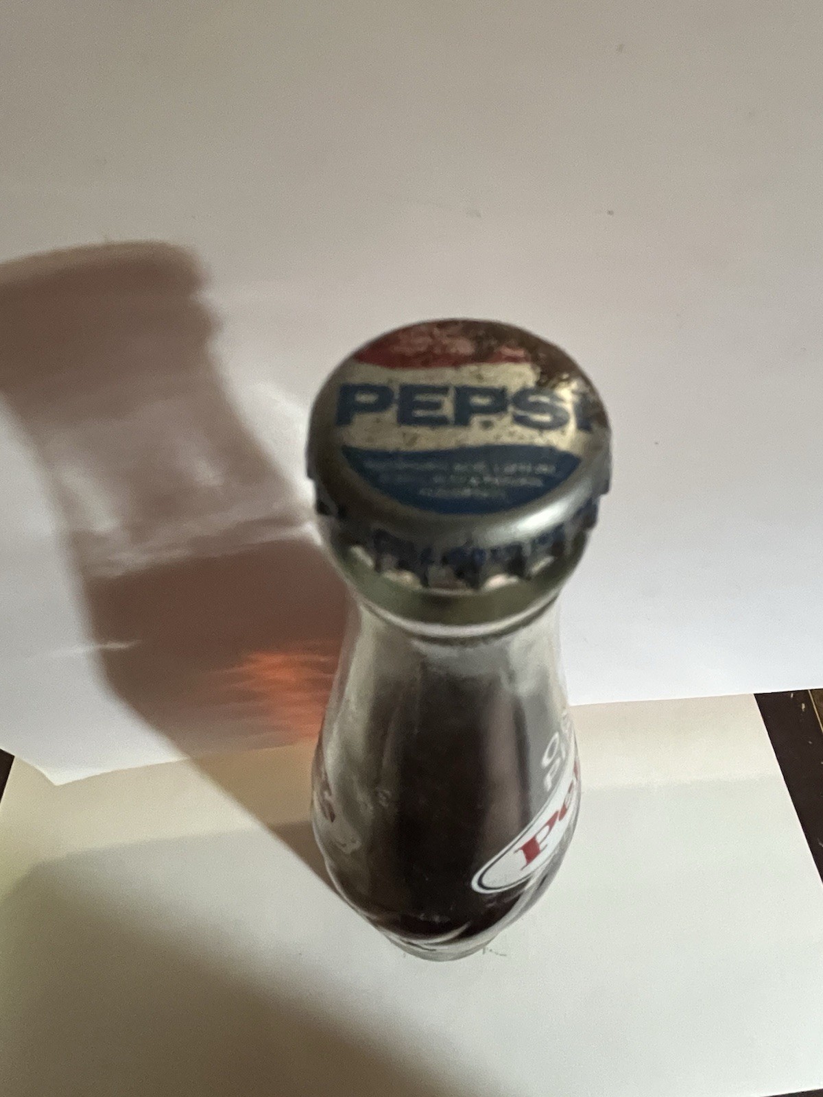 16 Fl Oz Pepsi-Cola Clear Glass Bottle W/ Rocks In It