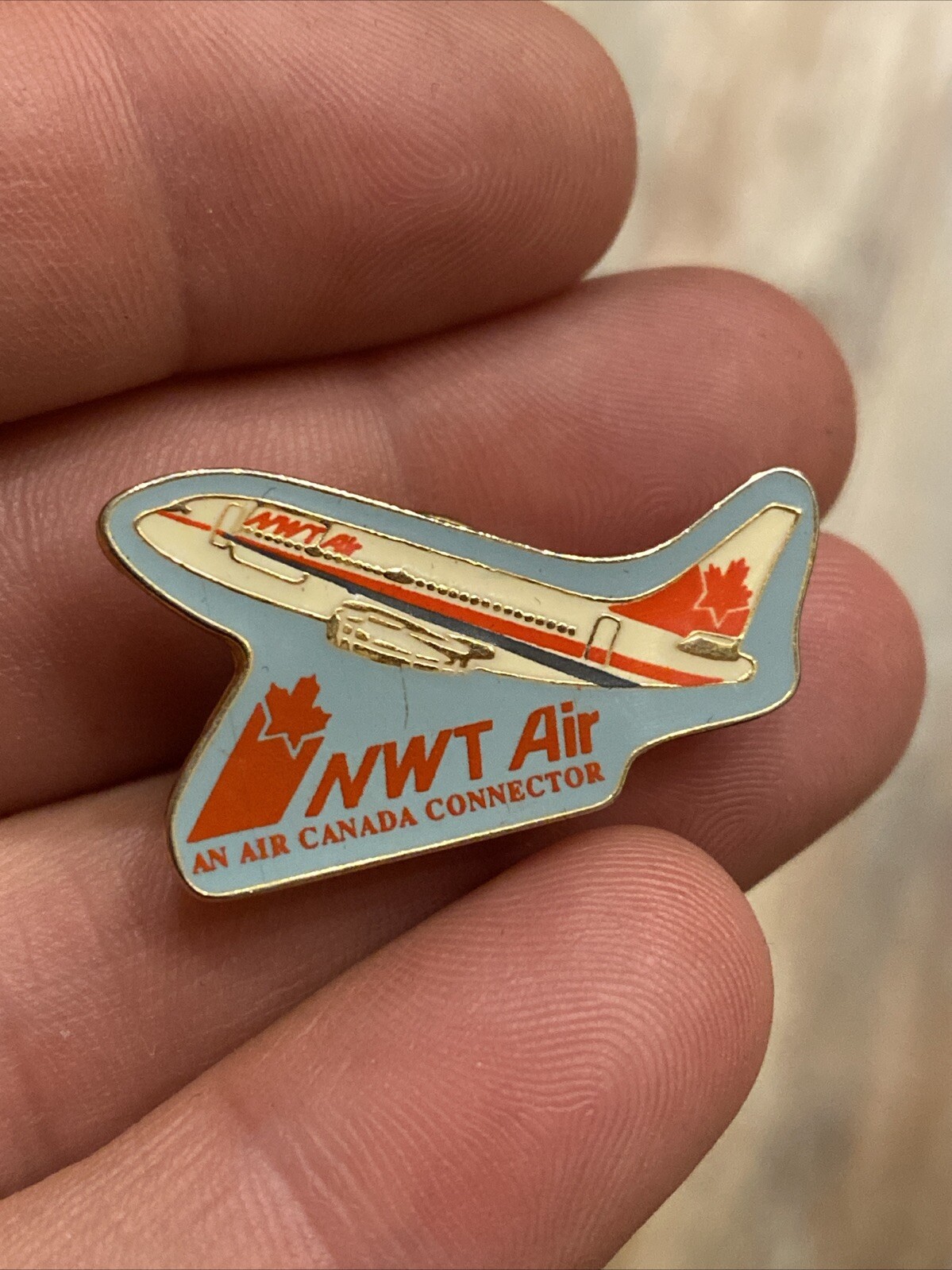 Vtg Northwest Territorial Airways NWT AIR Canada Connector Jet Plane Enamel Pin