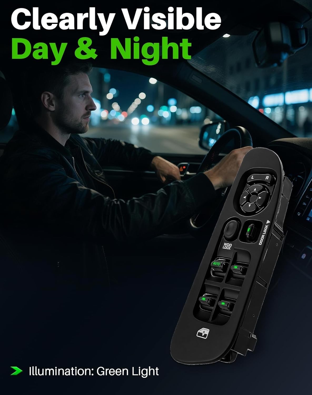 Power Window Switch with Bezel (Driver & Passenger Side) Fit for Dodge Ram 1500/