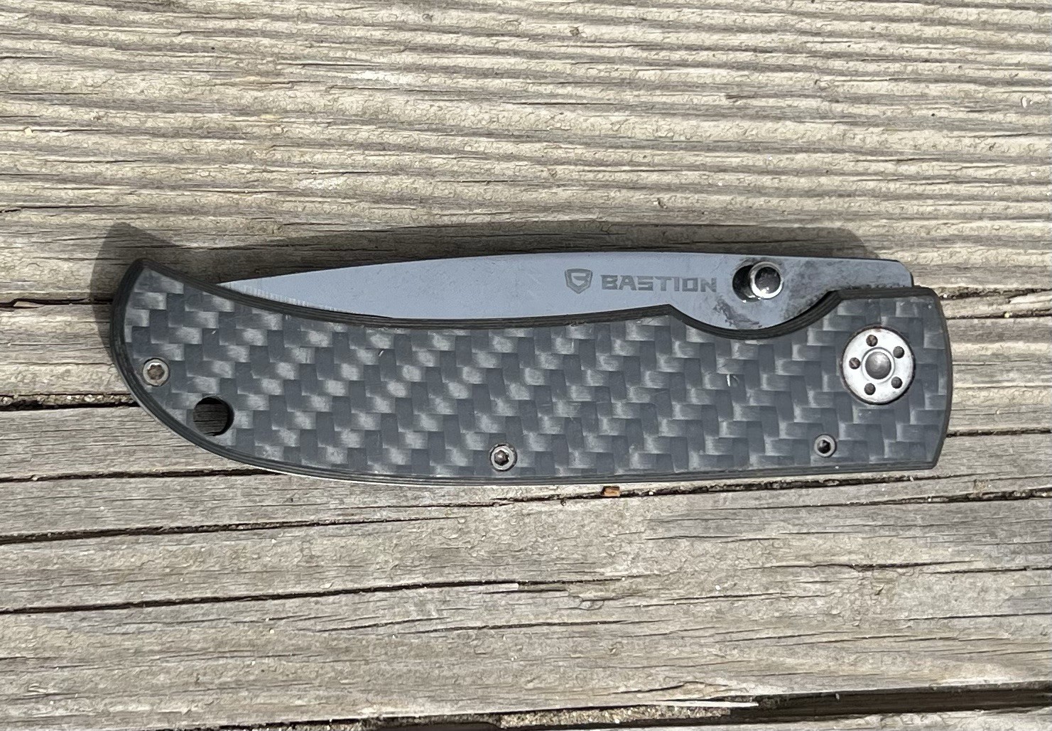 Bastion Carbon Fiber Folding Knife 2.1oz Total Weight Used