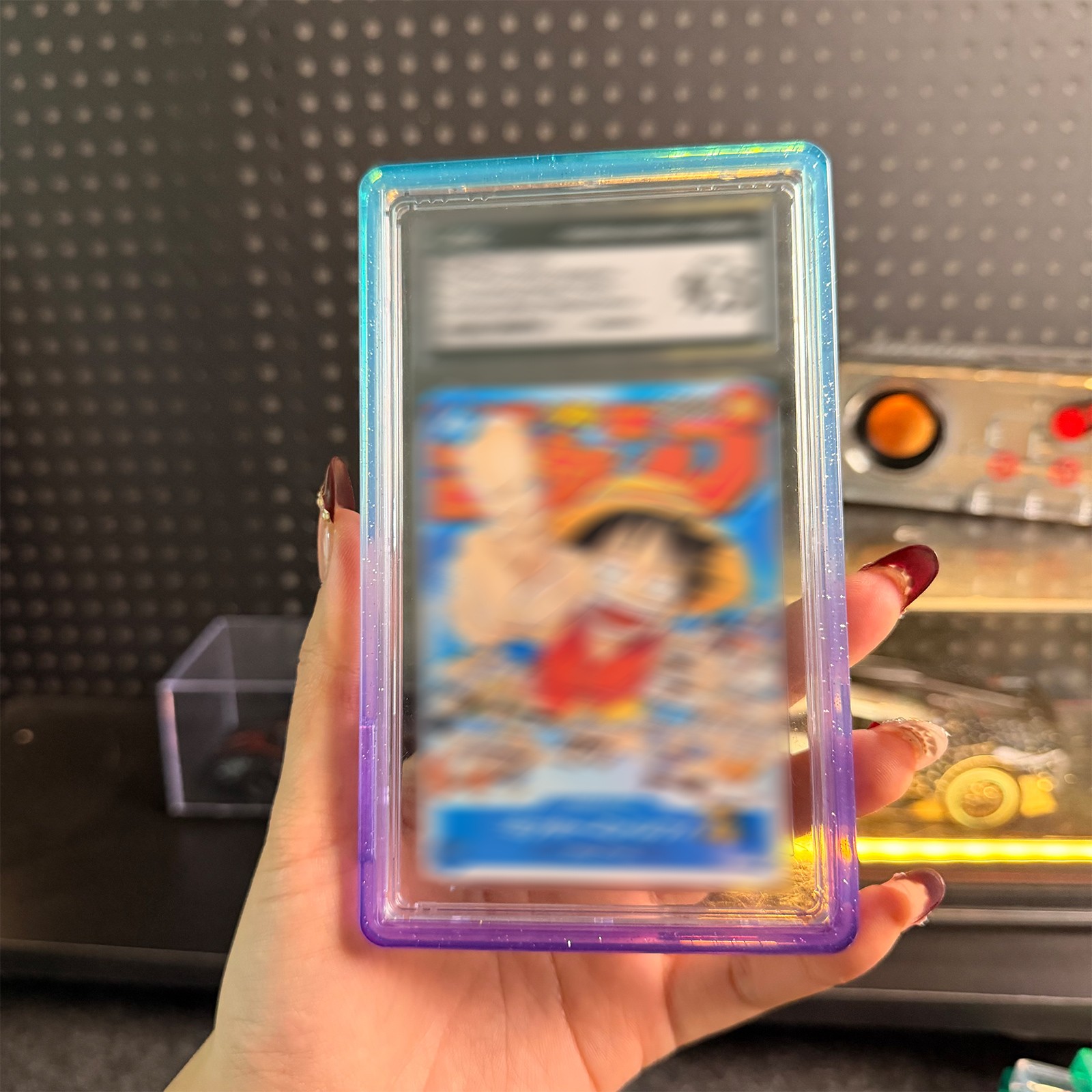 For PSA CGC Slab Guard Gradient Glitter TPU Bumper PC Protector Graded Card Case