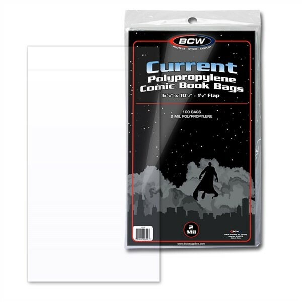 Pack 100 BCW Current Modern Age Comic Book 2 Mil Acid Free Archival Poly Bags