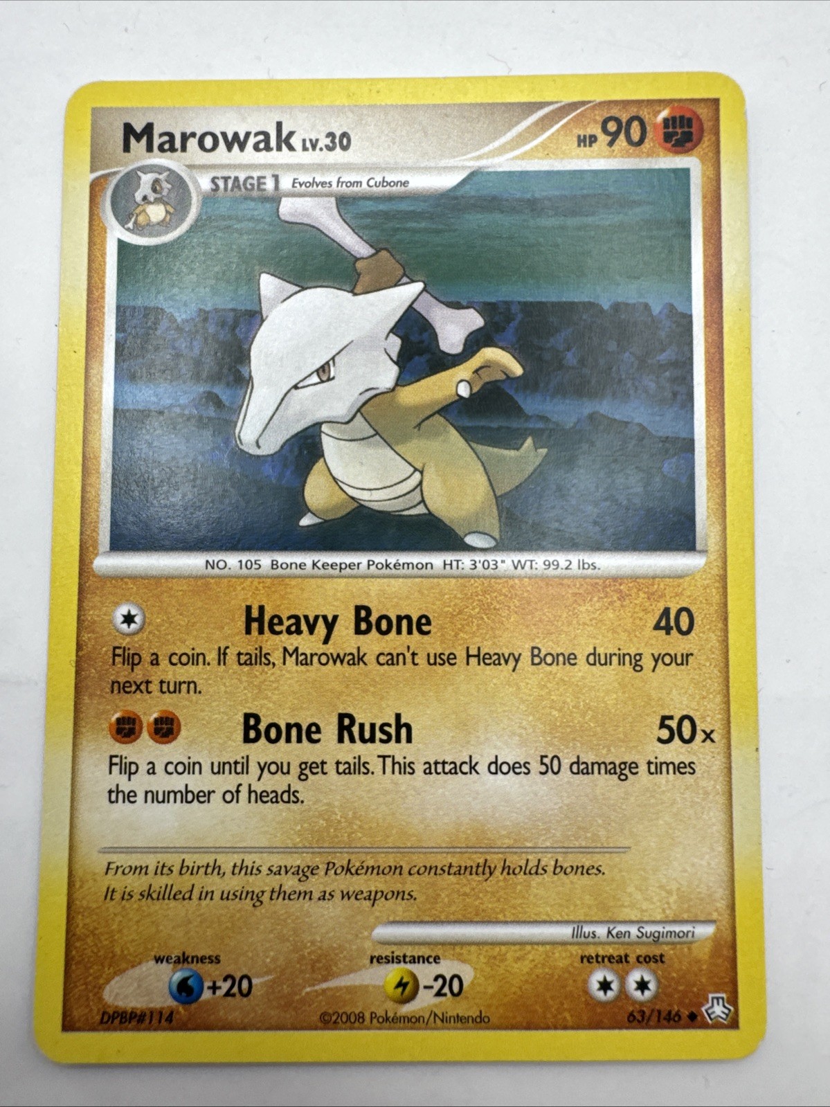 Pokemon Marowak 63/146 Legends Awakened Rare 2008 LP Pokemon TCG