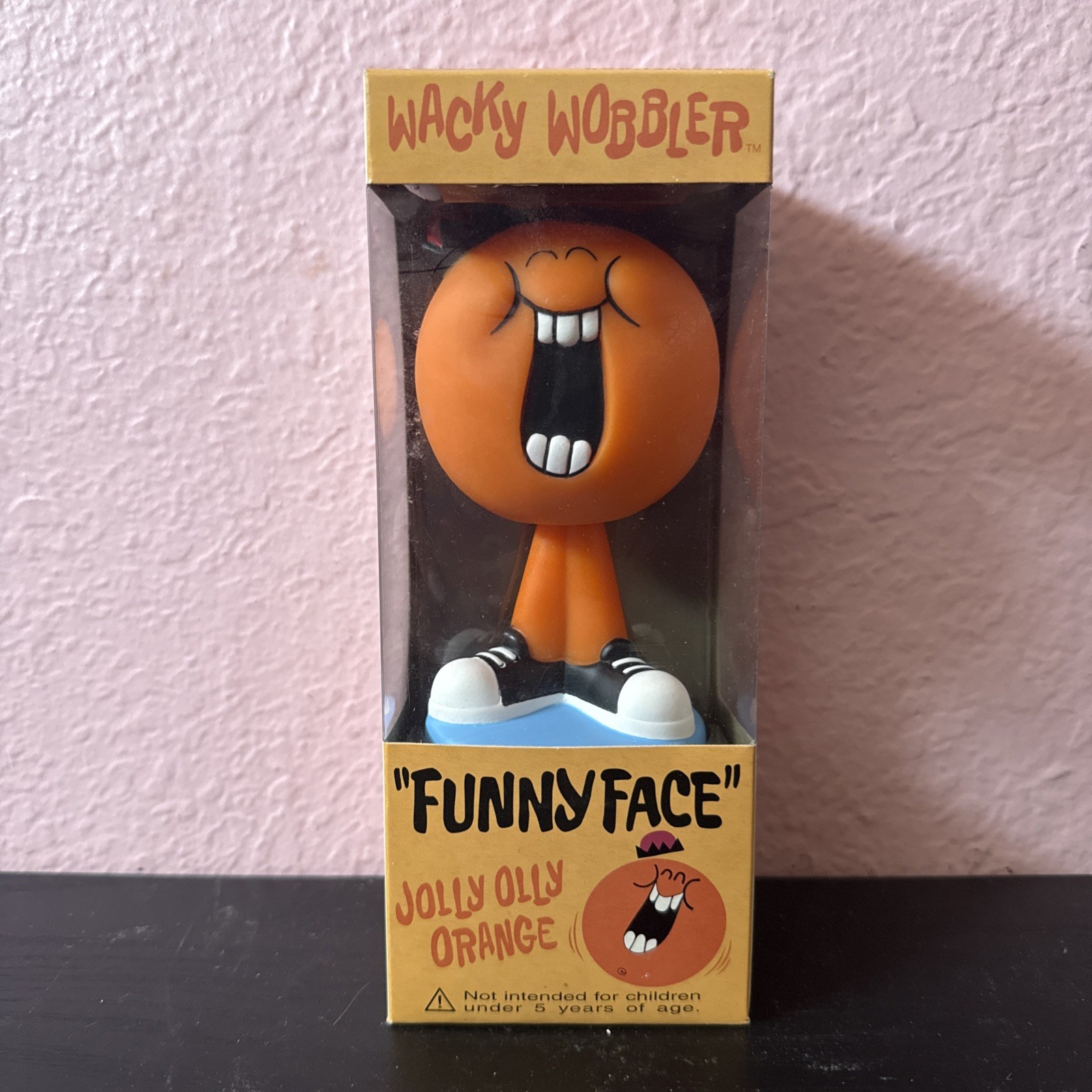 Funny Face Jolly Olly Orange Wacky Wobbler Bobble Head