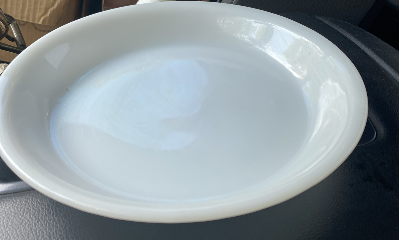 Vintage Fire-King #460 Round White Milk Glass 9″ Pie Plate