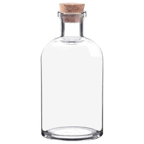 pcs 500ml/6.9oz Decorative Clear Glass Bottle with Cork 1 16.91 Fluid Ounces