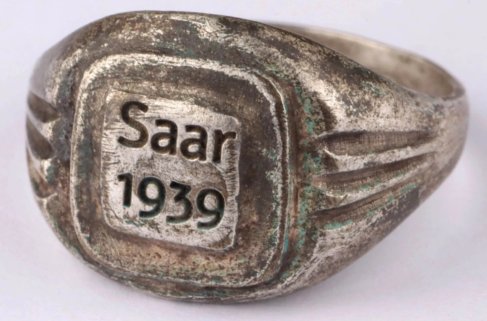WW 2 GERMAN 1939 Saar Region SILVER-PLATED BRONZE RING