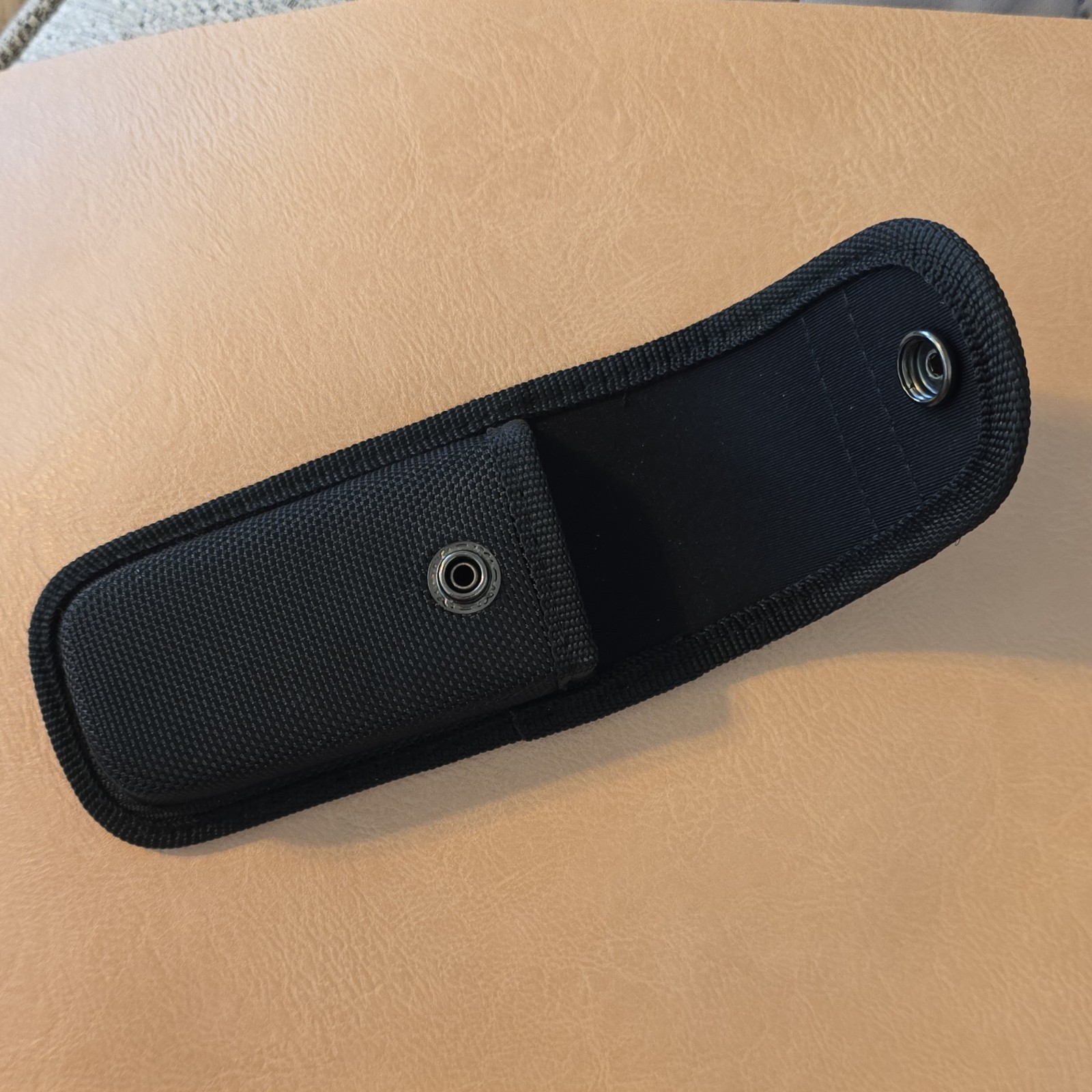 Lansky Black Nylon Belt Loop Sheath Pouch Retaining Flap Snap Closure