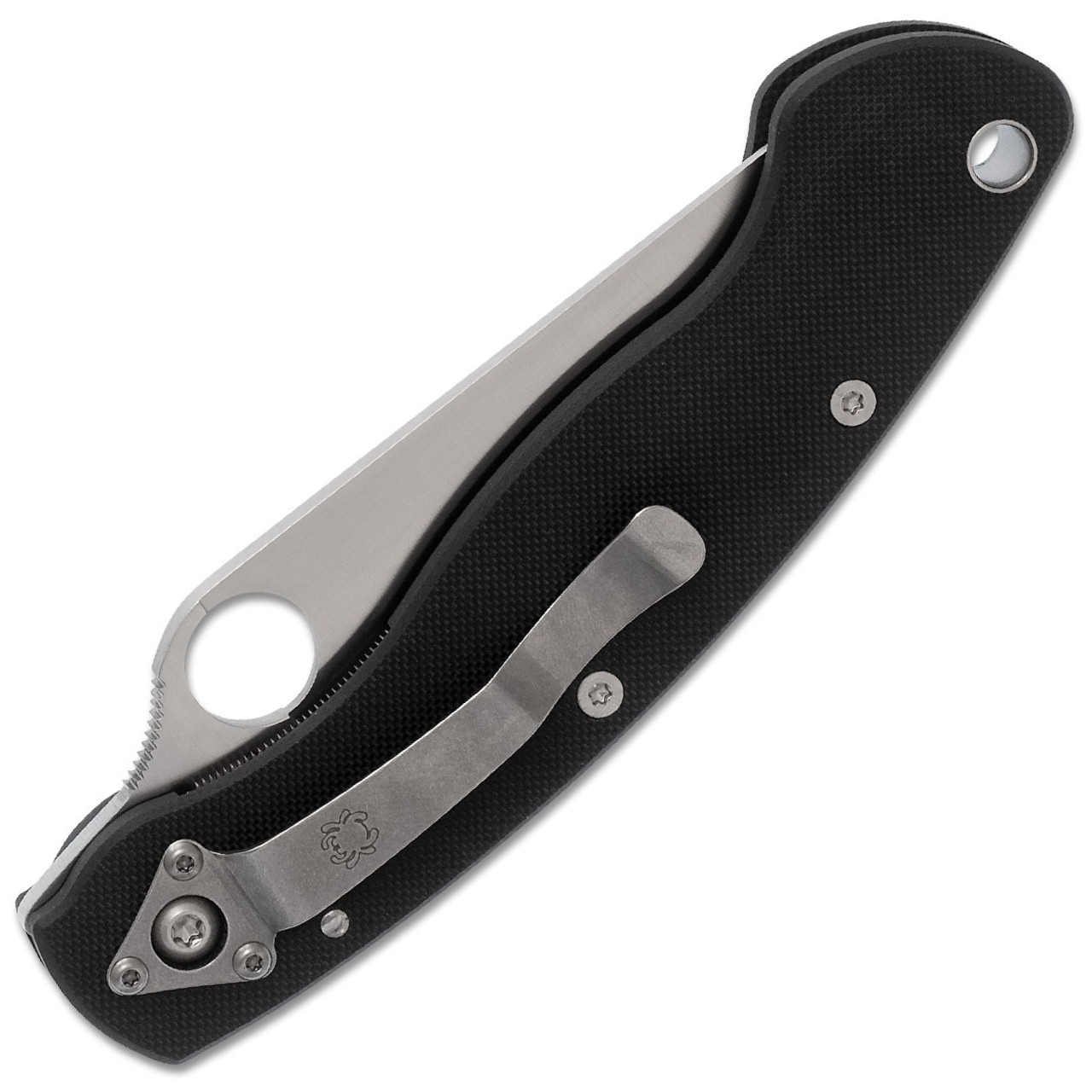 Spyderco Military CPM-S30V Satin Plain Blade Black G10 Handles (CQI) C36GPE