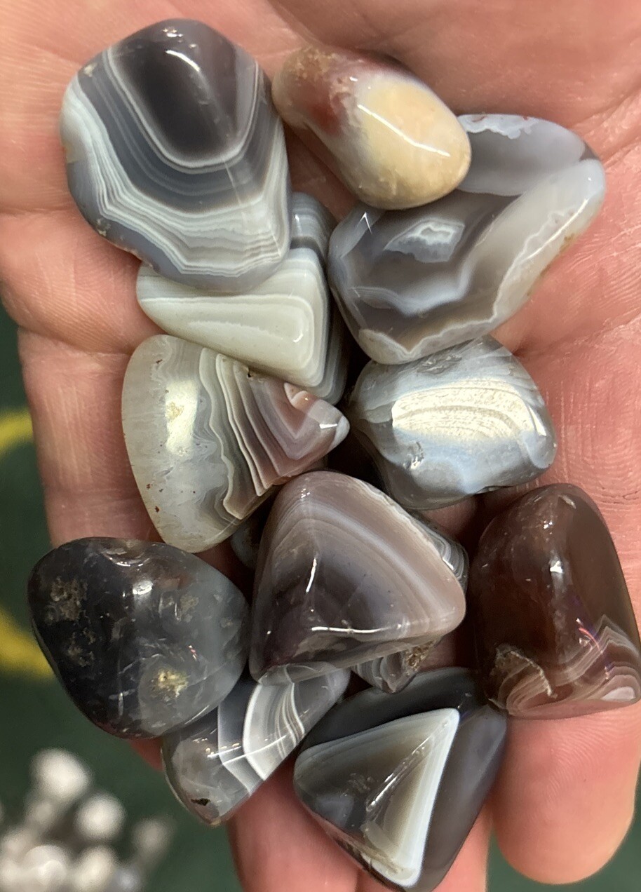 Grade A++ Botswana Agate Tumbled Stones 0.75-1 Inch, Wholesale Bulk Lot