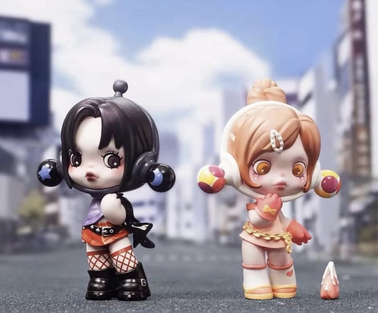 POP MART SKULLPANDA x NANA PVC/ABS Figurines Set 2 Komatsu & Osaki Nana