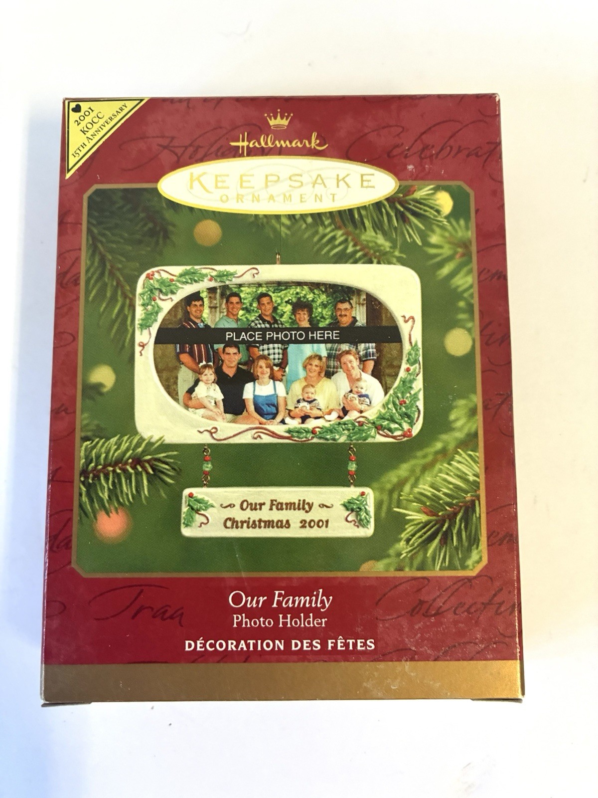 Hallmark Our Family Photo Holder TREE Ornament 2001 Christmas Keepsake A1