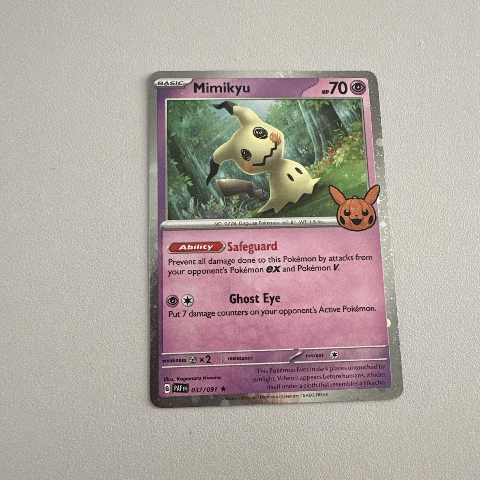Mimikyu 037/091 Cosmo Holo Pokemon Trick or Trade 2024 NM