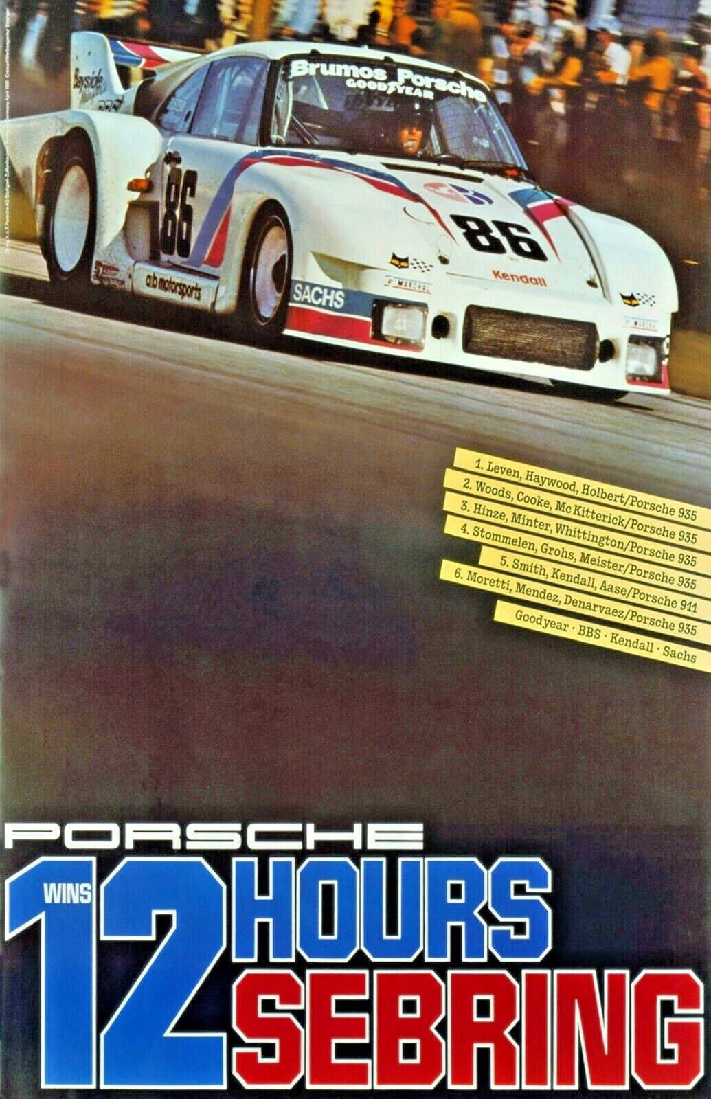 AWESOME PORSCHE 12HRS OF SEBRING POSTER