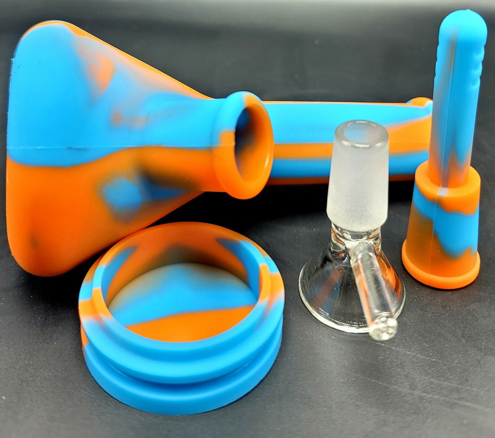 5 Inch 4 PIECE Unbreakable Silicone Bong Detachable Water Pipe + SCREENS!