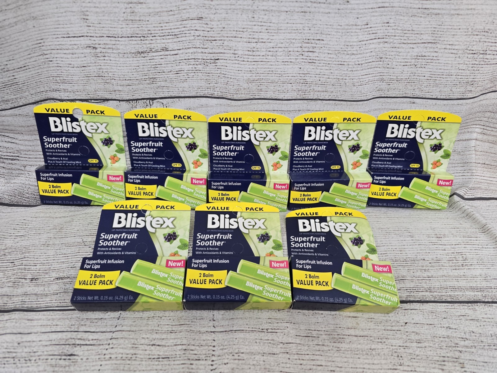 2 Pack Blistex Superfruit Soothers Lip Balm SPF15 .15 oz 2 Tube X 8