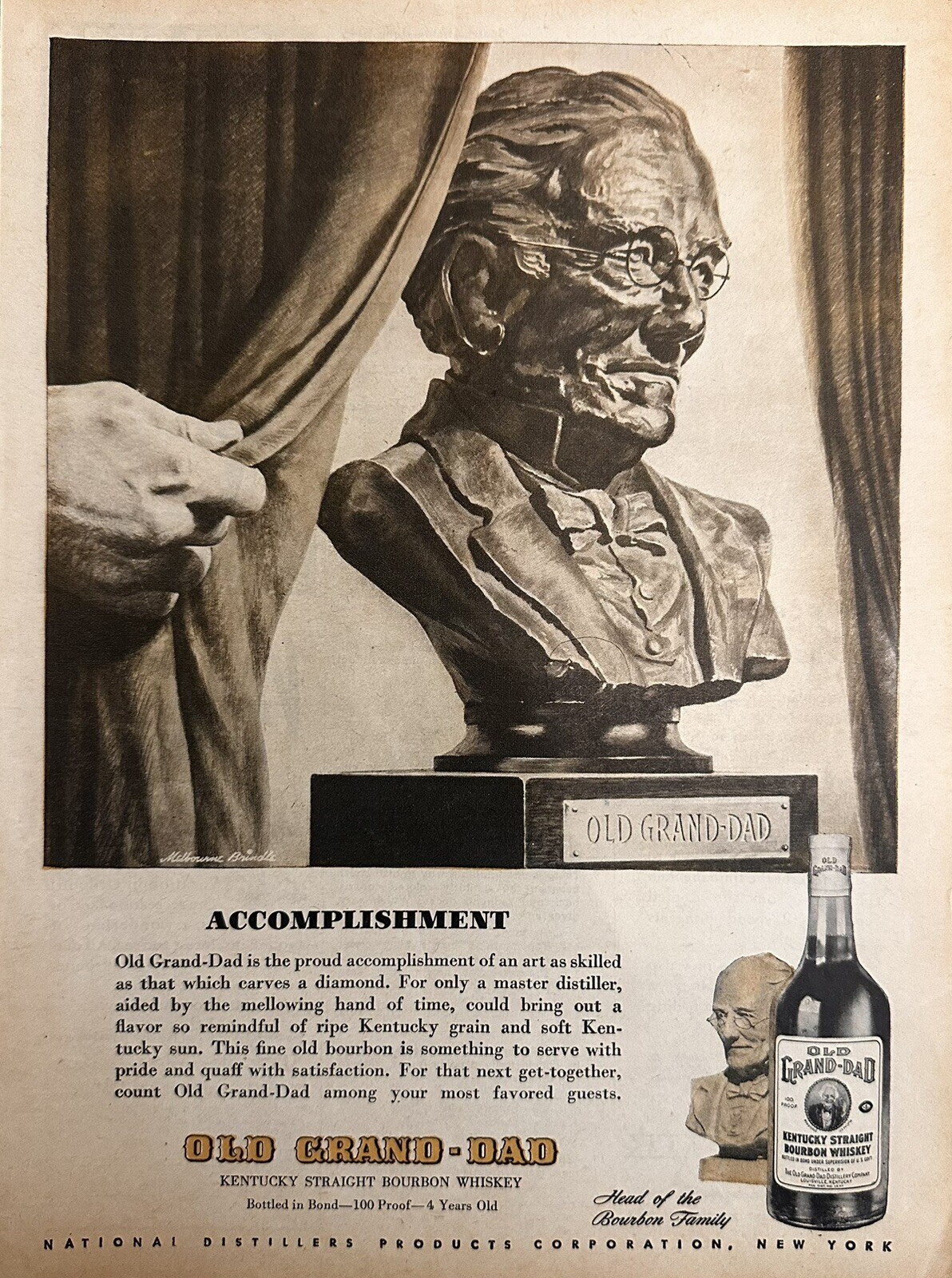 Old Grand-Dad Whiskey Advertisement (Approx. 8×11)