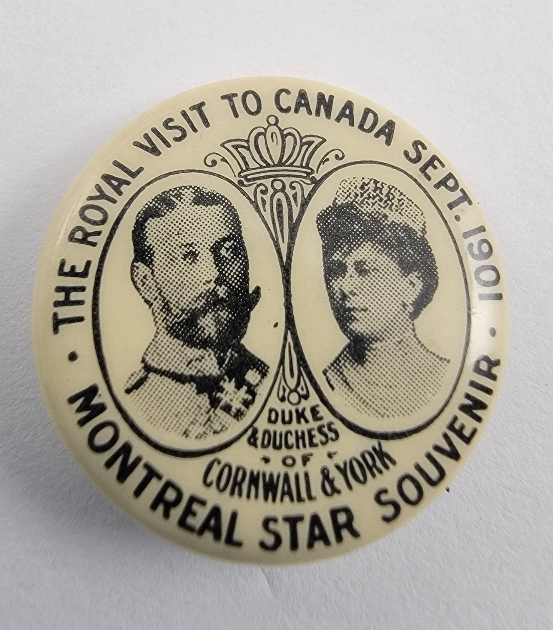 Duke Duchess Cornwall & York Royal Visit Canada Sept 1901 Antique Pinback Button