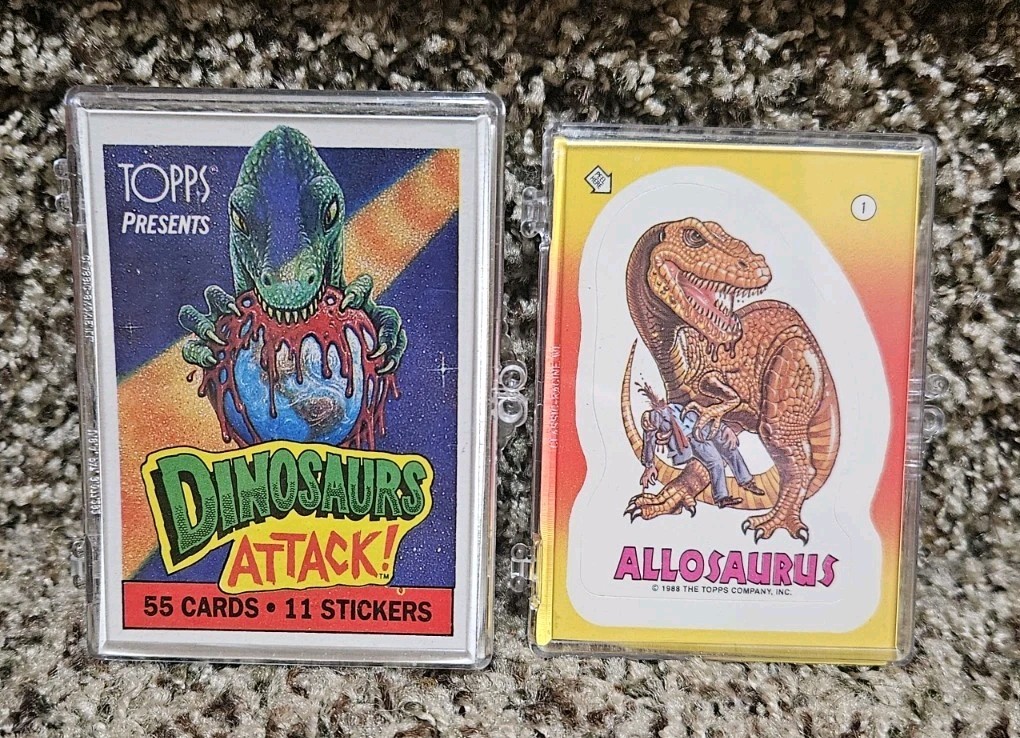 Dinosaurs Attack 1988 Topps Complete Set – 55 Cards & 11 Stickers NM-MT