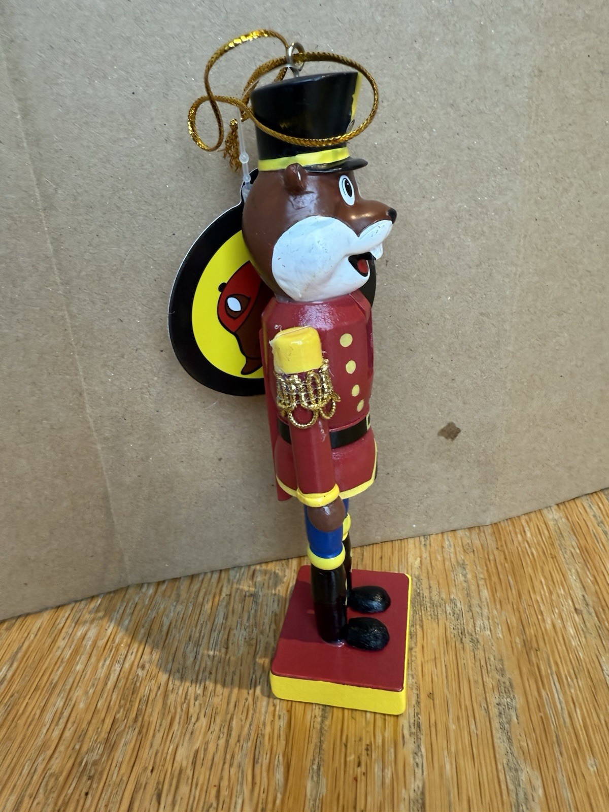 Buc-ee’s Bucky Beaver as Miniature Christmas Nutcracker Ornament 6 inches tall